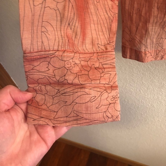 chico's Peach Button Down Top Size 1 - Picture 5 of 8